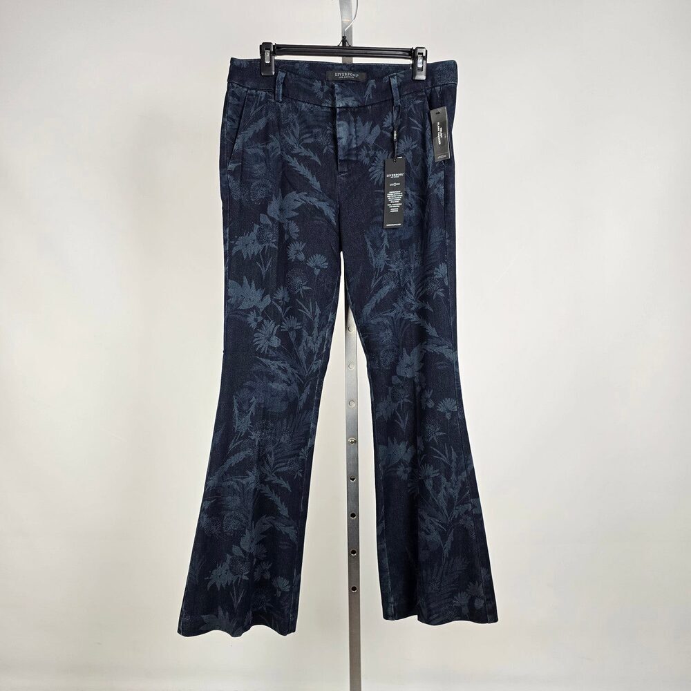 Liverpool Los Angeles Kelsey Flare Blue Floral Flare Leg Trousers 8/29